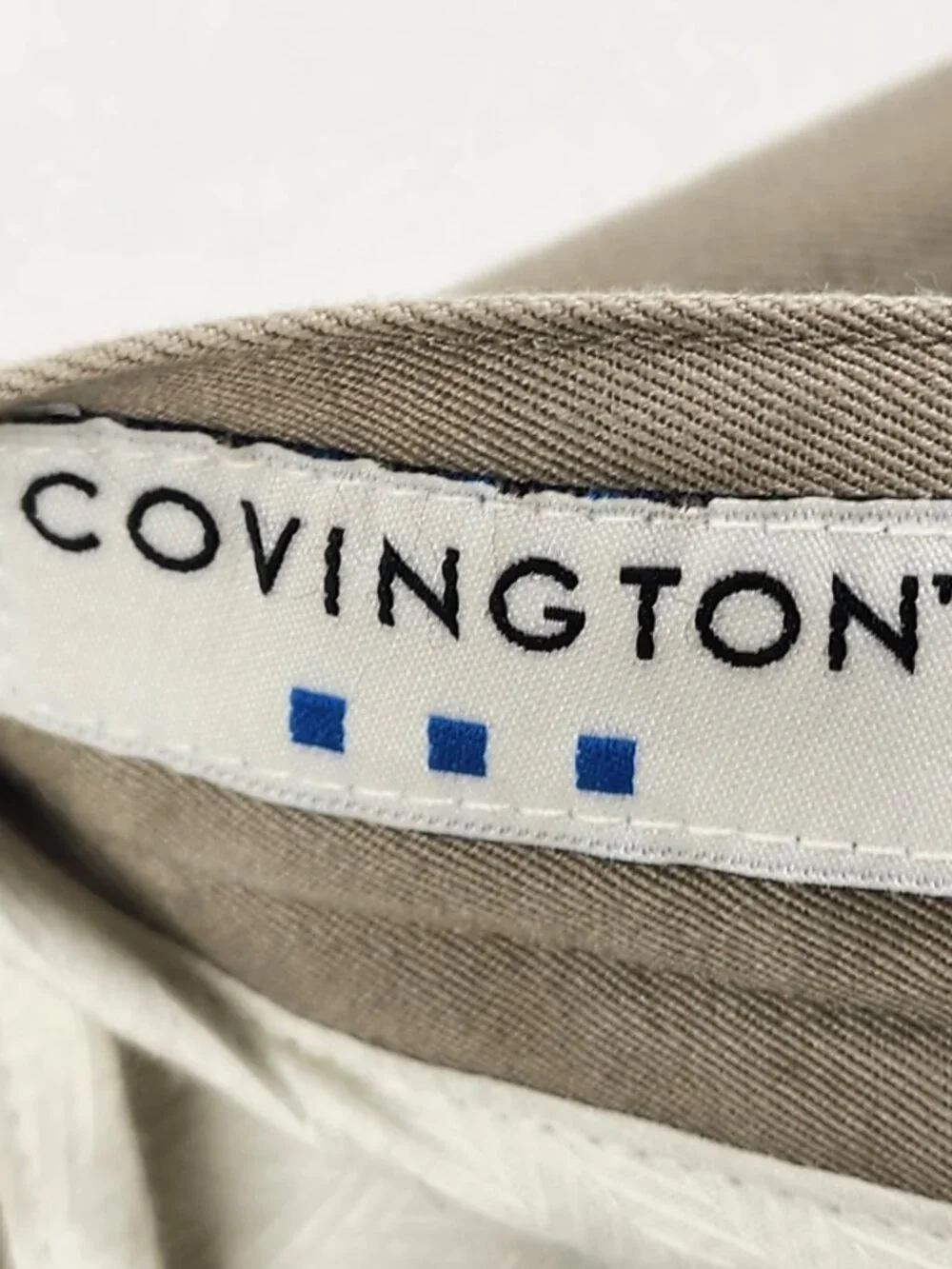 Covington Mens 36x34 Khaki Chino Pants 100% Cotton Double Pleated Classic NWT